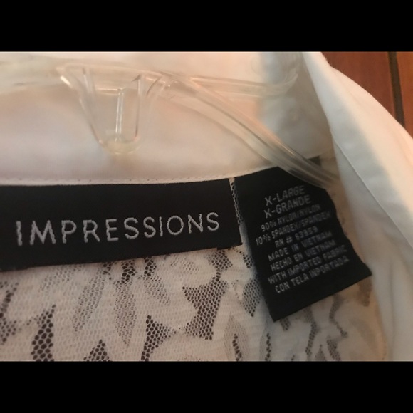 Impressions semi sheer zip up blouse - Picture 2 of 5